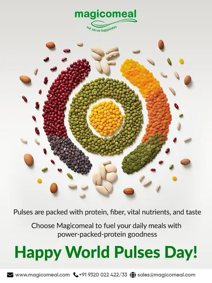Happy World Pulses Day. Pulses are packed with protein, fiber, and vital nutrients. We use a variety of pulses in our meals to provide power-packed protein goodness every day.