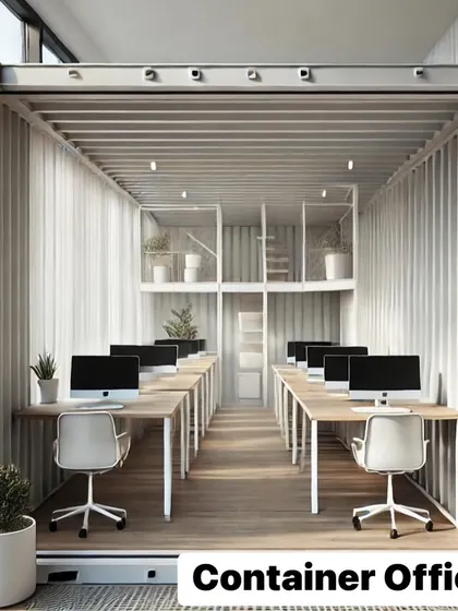I can design multi-level container offices to maximize space on a small footprint. This design features a bright, open-plan workspace with a mezzanine level for additional desks or a meeting area.