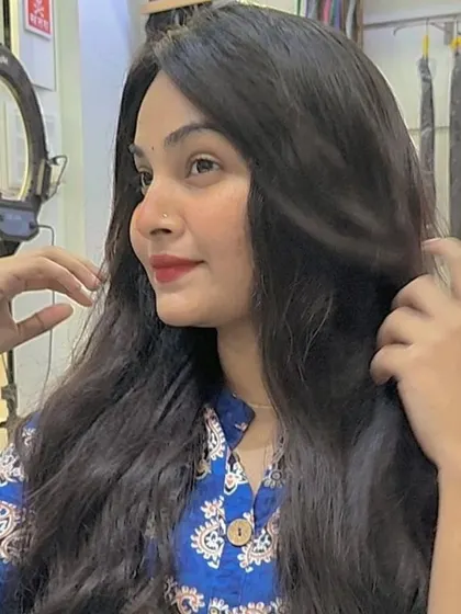 The many moods of Happie. A client enjoying her new, voluminous hair at our studio.