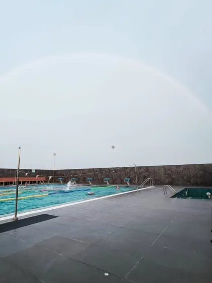 Another shot of the stunning full rainbow over the pool. It feels like a promise that the dreams you dare to dream here really can come true.