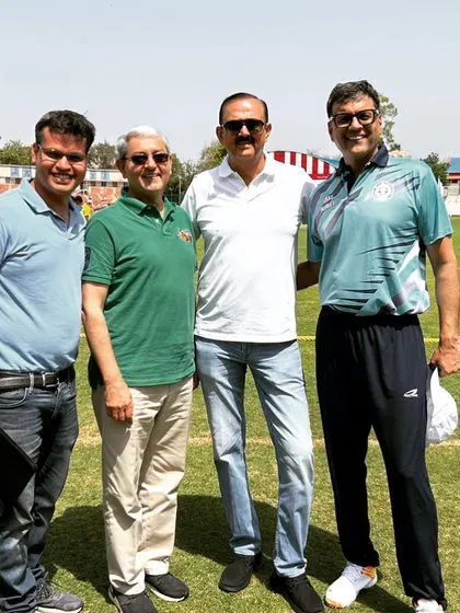 With friends and colleagues from the SCBA at the cricket tournament. The company of friends makes the game even more enjoyable.