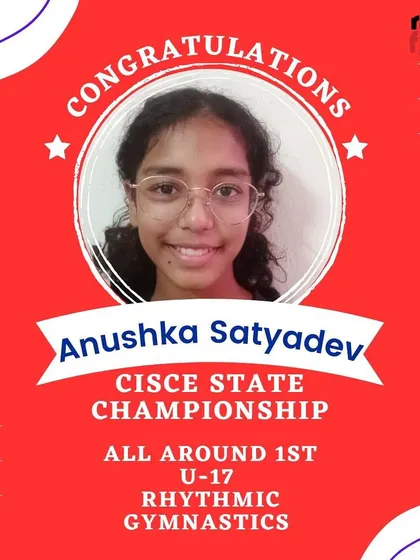 Congratulations to Anushka, our Rhythmic Gymnastics champion who swept the CISCE State Championship, winning 1st place in all events and qualifying for Nationals.
