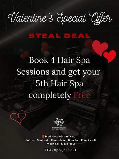 Here's a steal deal you can't miss. To reward our loyal clients, when you book 4 hair spa sessions with us, you get the 5th session completely free.