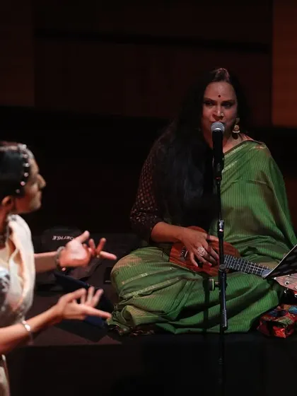 Here, Chandana accompanies her singing with a ukulele, adding a unique texture to the soundscape of 'Mandala'. This intentional minimalism was a key artistic choice.