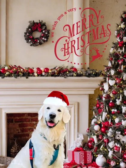 Wishing you a very Merry Christmas from our pack to yours. This happy pup in a Santa hat captures the joyful spirit of the holiday events I love to organize.