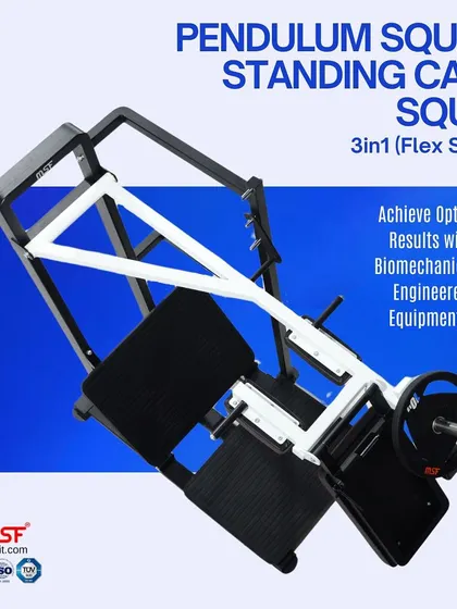 An overhead view of the biomechanically engineered 3-in-1 Pendulum Squat machine, designed for optimal results and safety.