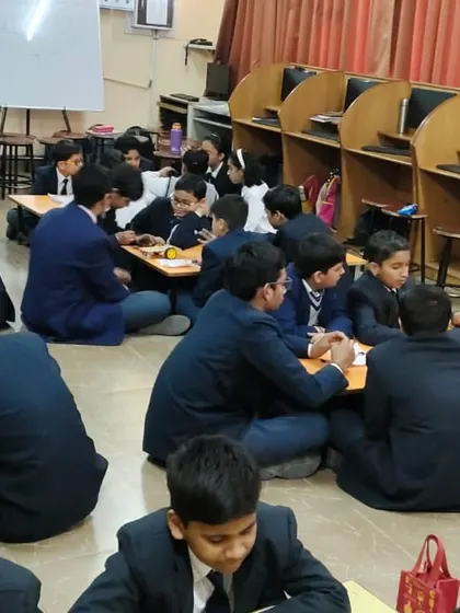 A full classroom of students at Lions Public School engaged in our hands-on robotics workshop.