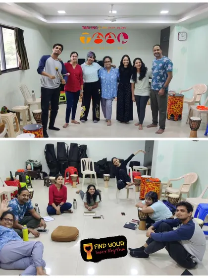 The before and after of a student's first time facilitating. You can see the focused energy during the session and the relaxed, joyful exhaustion afterward. This transformation is a core part of the week.