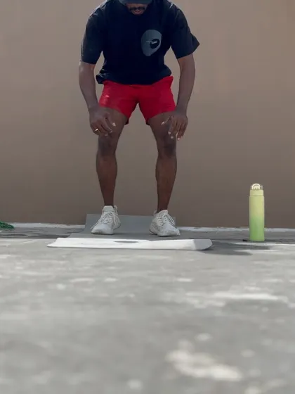 Getting ready for another set of broad jumps.