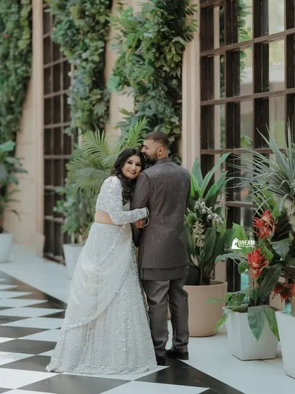 A candid moment of love and affection between Gaurav and Mansi during their ring ceremony.
