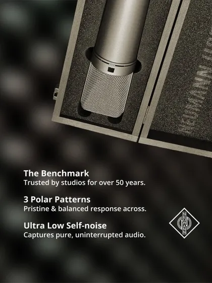 Trusted by studios for over 50 years, the Neumann U87 offers three polar patterns and ultra-low self-noise, ensuring a pristine and balanced recording every time.
