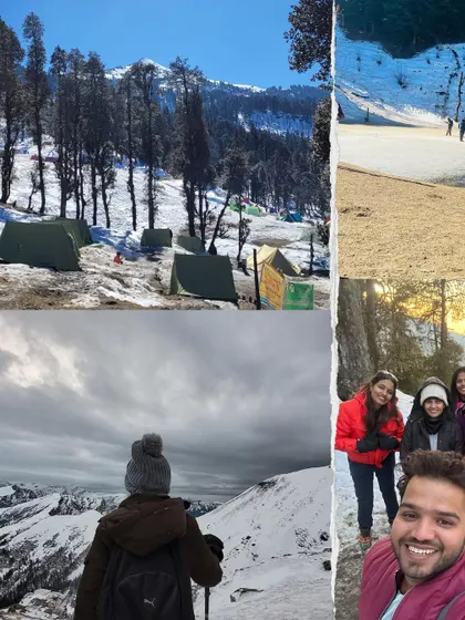 A collection of memories from our Kedarkantha adventure. This shows the variety of experiences, from the challenge of the climb to the fun and friendship at the campsite.