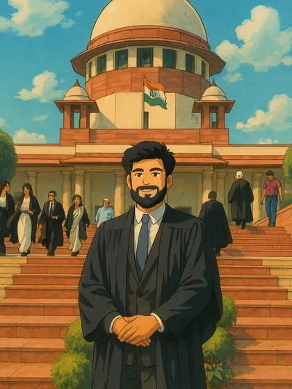 An artistic, anime-style rendition of my photo at the Supreme Court. A fun take on my professional life, blending modern creativity with the traditional legal world.