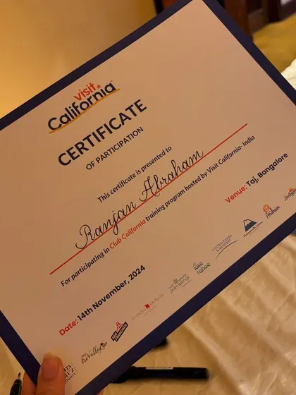 A lovely afternoon spent addressing over 45 certificates with my brush pen for a Visit California event at Taj MG Road, Bangalore. It's always a joy to contribute to such a wonderful event.