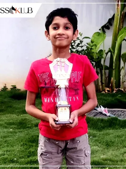 Another shot of our proud winner, Sai Kamal Raj, celebrating his victory. Our students consistently perform well in competitions across different cities.