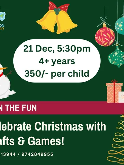Join the fun with our Christmas party poster, promising festive crafts and games for everyone.