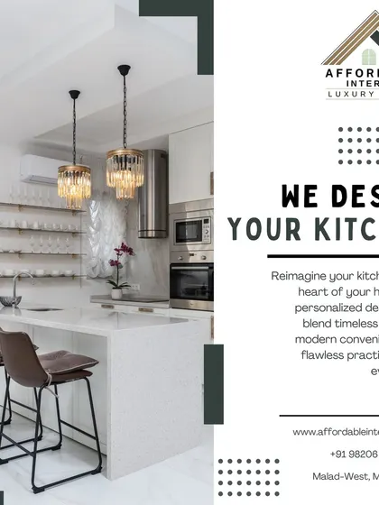 We design your kitchen to be the heart of your home, blending elegance and practicality, as seen in this white kitchen with a breakfast island and crystal chandeliers.