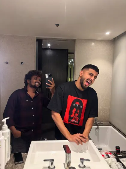 A fun moment with Umran Malik after his haircut. We always have a good time.