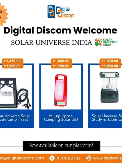 More portable lighting options from Solar Universe India. This includes a solar study lamp, a multipurpose camping solar LED, and a versatile solar study and table lamp.