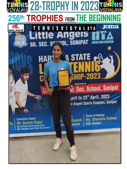 Reaching the final in the Haryana School State Championship, another great result for Tamanna.