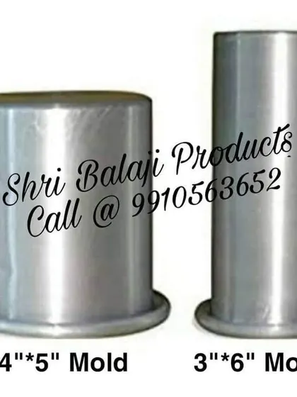 These are my 4x5 inch and 3x6 inch aluminum pillar candle molds. They are seamless and durable, perfect for creating classic pillar candles.
