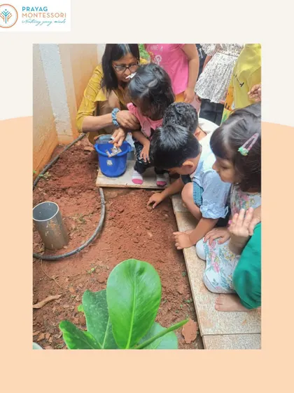 Tiny hands get to work in the soil. We believe direct contact with nature is a vital part of a child's development.