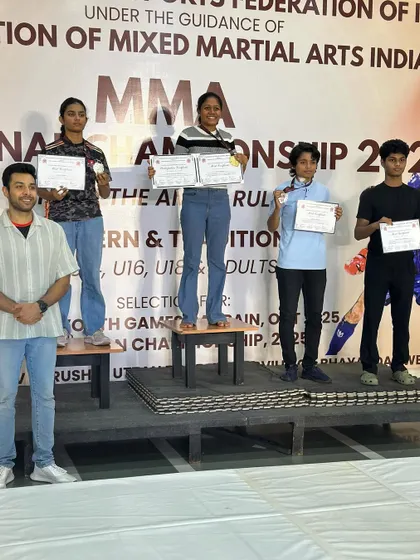 Another view of the podium. Standing next to other top fighters in the country, our warriors prove they belong among the elite.