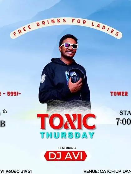 Thursdays get toxic in the best way possible at Catch Up. A flyer for one of my high-energy weeknight gigs.