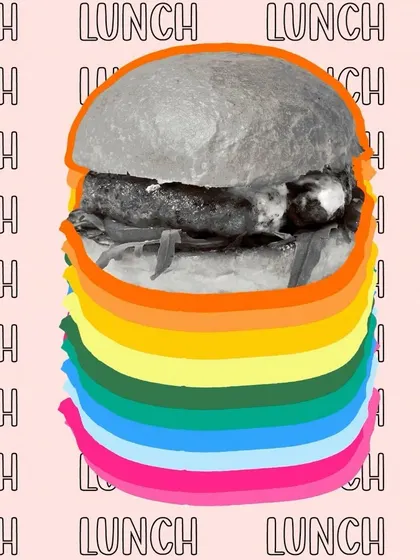 A rainbow-coloured graphic celebrating our lunch menu. We believe lunch should be fun, flavourful, and never boring.