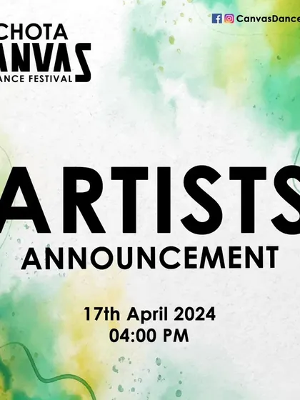 An announcement for the artist reveal for the Chota Canvas Dance Festival 2024. We look forward to sharing the lineup of talented young performers.