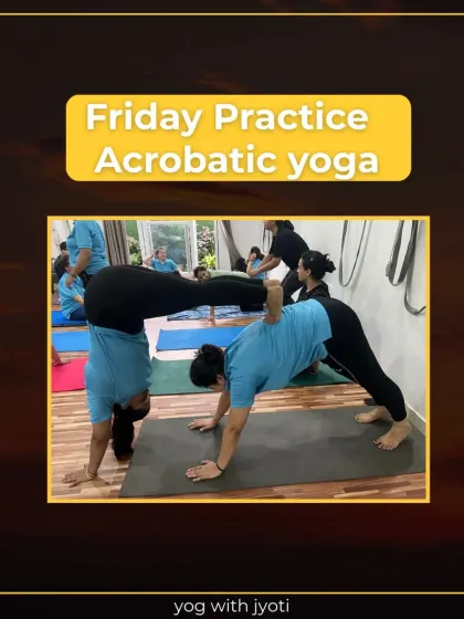 Acro yoga is a beautiful practice of trust and strength. Here, my students are working together, building not just physical power but also a strong bond. It’s challenging, but the connection you build is incredible.