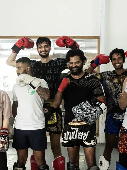 The crew after a tough session. We train hard, but we always end with smiles and good energy. This is our community, and there's always room for one more.