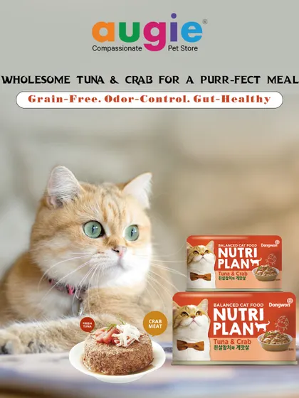A wholesome meal of tuna and crab makes for a purr-fectly happy cat. This Nutriplan formula is grain-free, helps control odor, and is great for gut health.