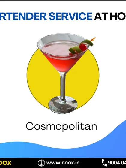 The Cosmopolitan is a classic cocktail my bartenders can whip up for you. It's a sophisticated mix of vodka, triple sec, cranberry juice, and lime, perfect for any celebration.