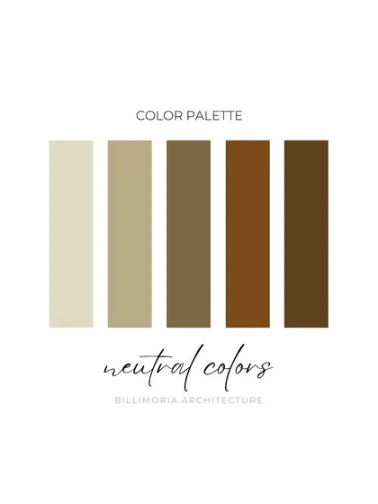 An example of a neutral color palette we developed for a project. We focus on warm, earthy, and natural tones to create inviting and timeless interior spaces.