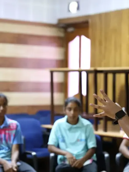 Our Head of Mental Health Initiative, Serah Menezes, leads a session on leadership skills. The Female Athlete Leadership Program is designed not just to impart knowledge, but to empower young women to put that knowledge into action through real-world projects.