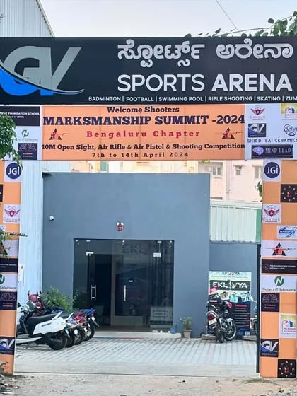 The entrance to our academy, located within the GV Sports Arena. We are proud to host major events like the Marksmanship Summit, welcoming shooters from across the region.