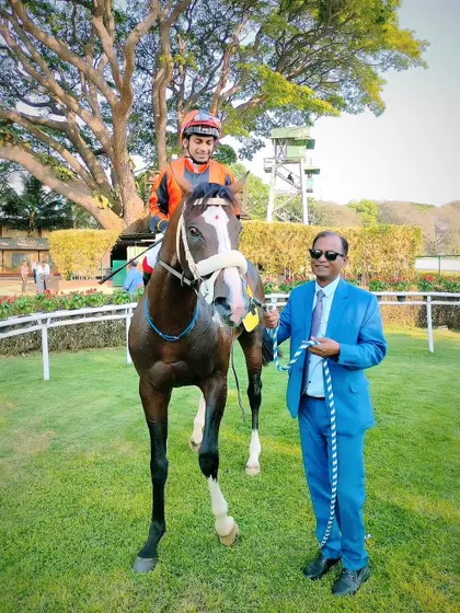 Star Glory, with jockey Yash Narredu, after winning The Madras Race Club Trophy.