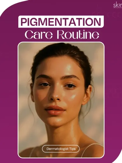 A cover image for a post on a dermatologist-recommended pigmentation care routine, designed to help clients fade dark spots and achieve an even skin tone.