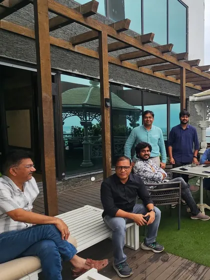 A candid moment with leading architects from Vizag, enjoying the ambiance of our rooftop showroom. These interactions are what help us grow and innovate.