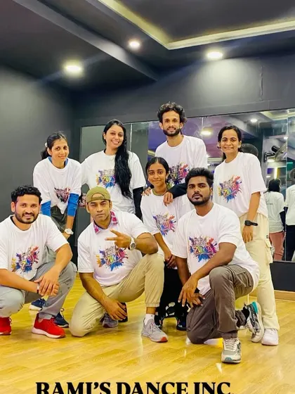 Our weekend Bollywood class posing in their RDI merchandise.