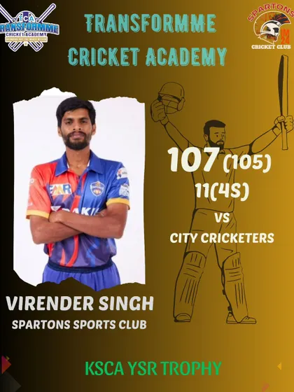 Leading from the front with a century in the KSCA YSR trophy. As a coach, I believe in demonstrating the same dedication and performance on the field that I expect from my players.