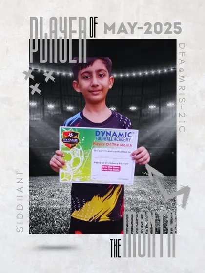 Siddhant, Player of the Month for May 2025.