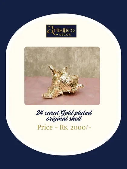 This 24-carat gold-plated original shell is a truly unique and luxurious decor piece or gift for a wedding. It’s an unforgettable item that adds a touch of the extraordinary.