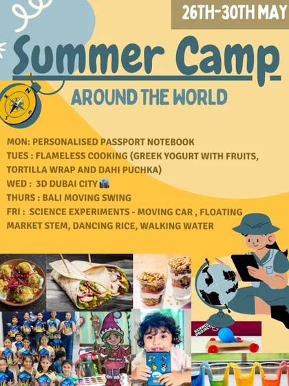 This poster outlines the daily activities for our 'Around the World' summer camp. We included flameless cooking of international snacks, 3D city crafting, and fun science experiments related to travel.