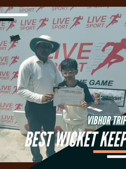 Vibhor Tripathi awarded Best Wicket Keeper. A good keeper is the heart of the team, and we make sure to recognize their contribution.