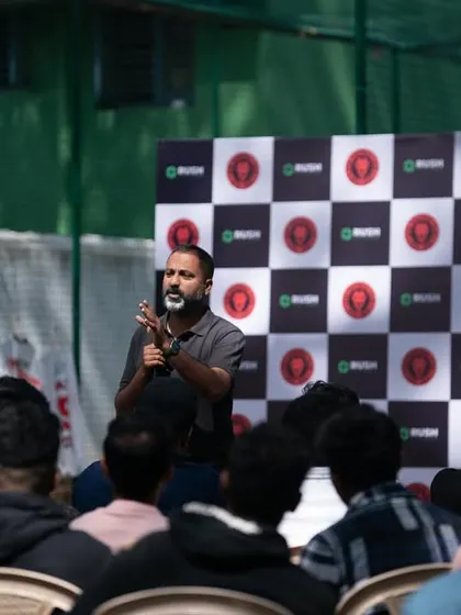 Head coach speaking to the team at the jersey unveil event, setting the tone for the BDFA 'A' Division League campaign.