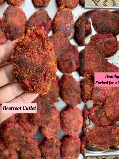 Another view of the Beetroot Cutlets.