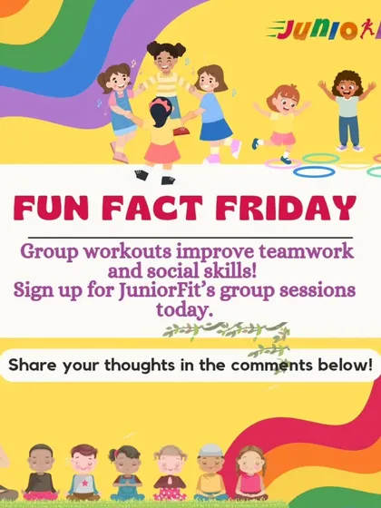 Fitness is better with friends. This fun fact highlights how our group workouts are designed not only to improve physical skills but also to foster teamwork and social interaction among kids.