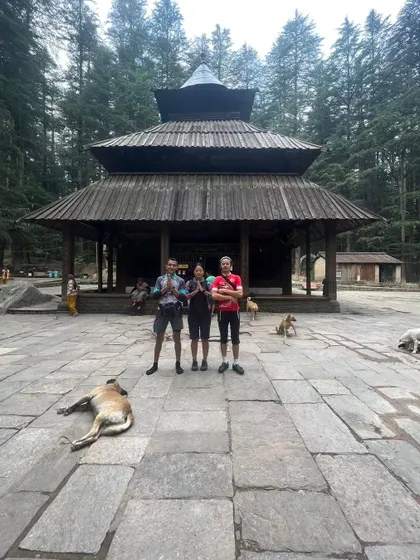 Every big ride starts with a moment of prayer and hope. Our team at the Hadimba Devi Temple in Manali before setting off on a self-supported expedition to Ladakh.
